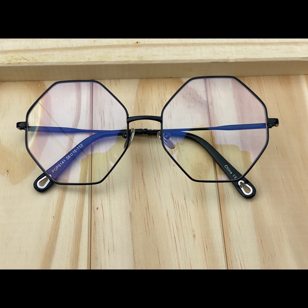 Octagon geometric clear glasses